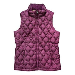 EDDIE BAUER Lightweight 550 Down Fill Full Zip Puffer Vest in Boysenberry SZ 12